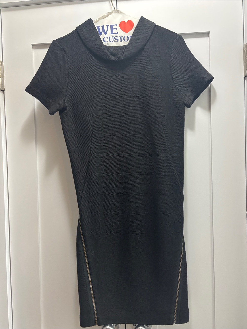 Theory Black Short-Sleeve Mini Dress